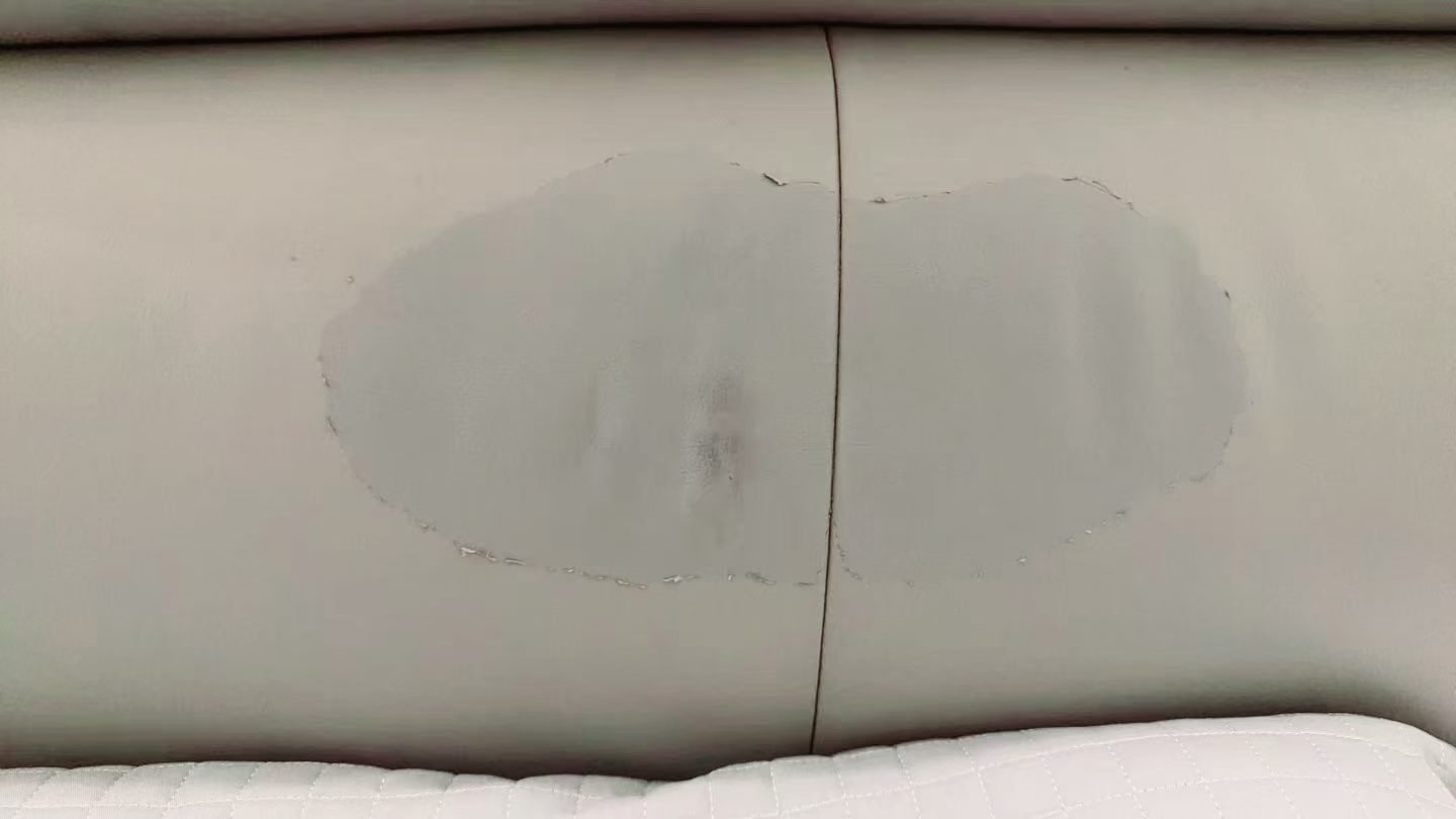Leather Headboard Repair — before restoration