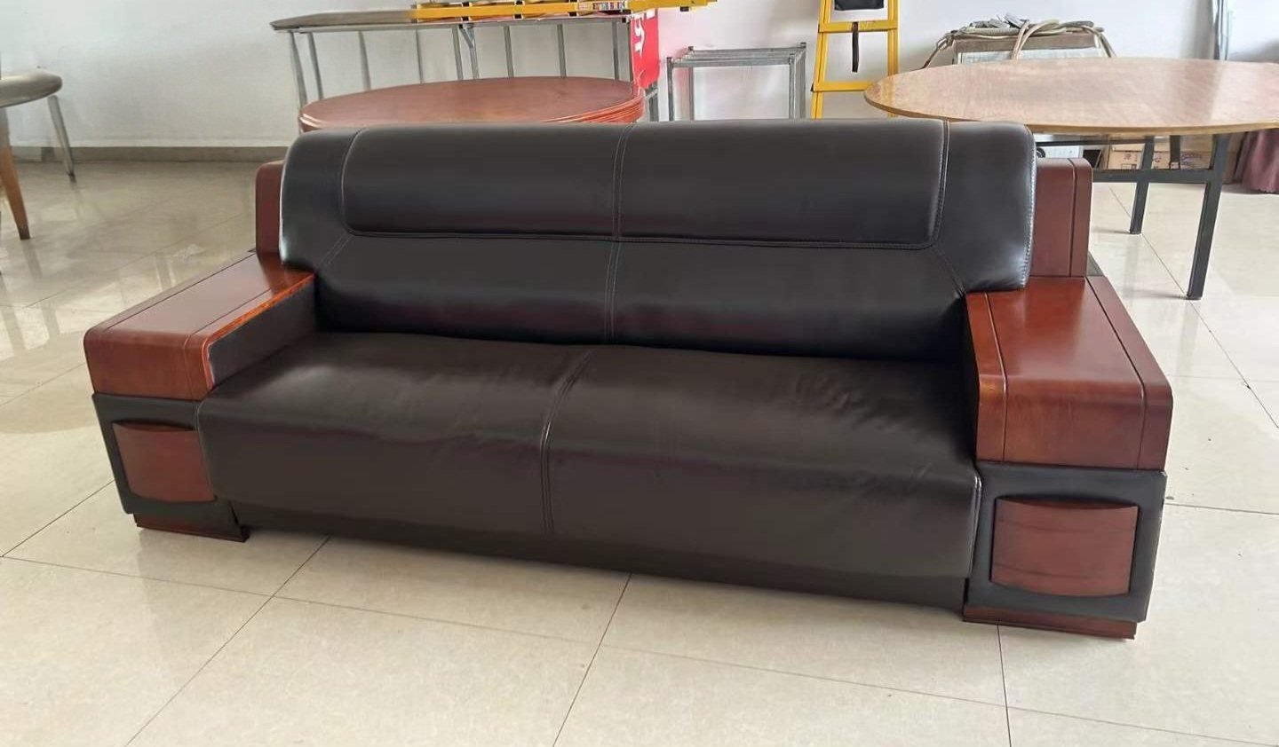 Leather Sofa Aging Renovation — after restoration