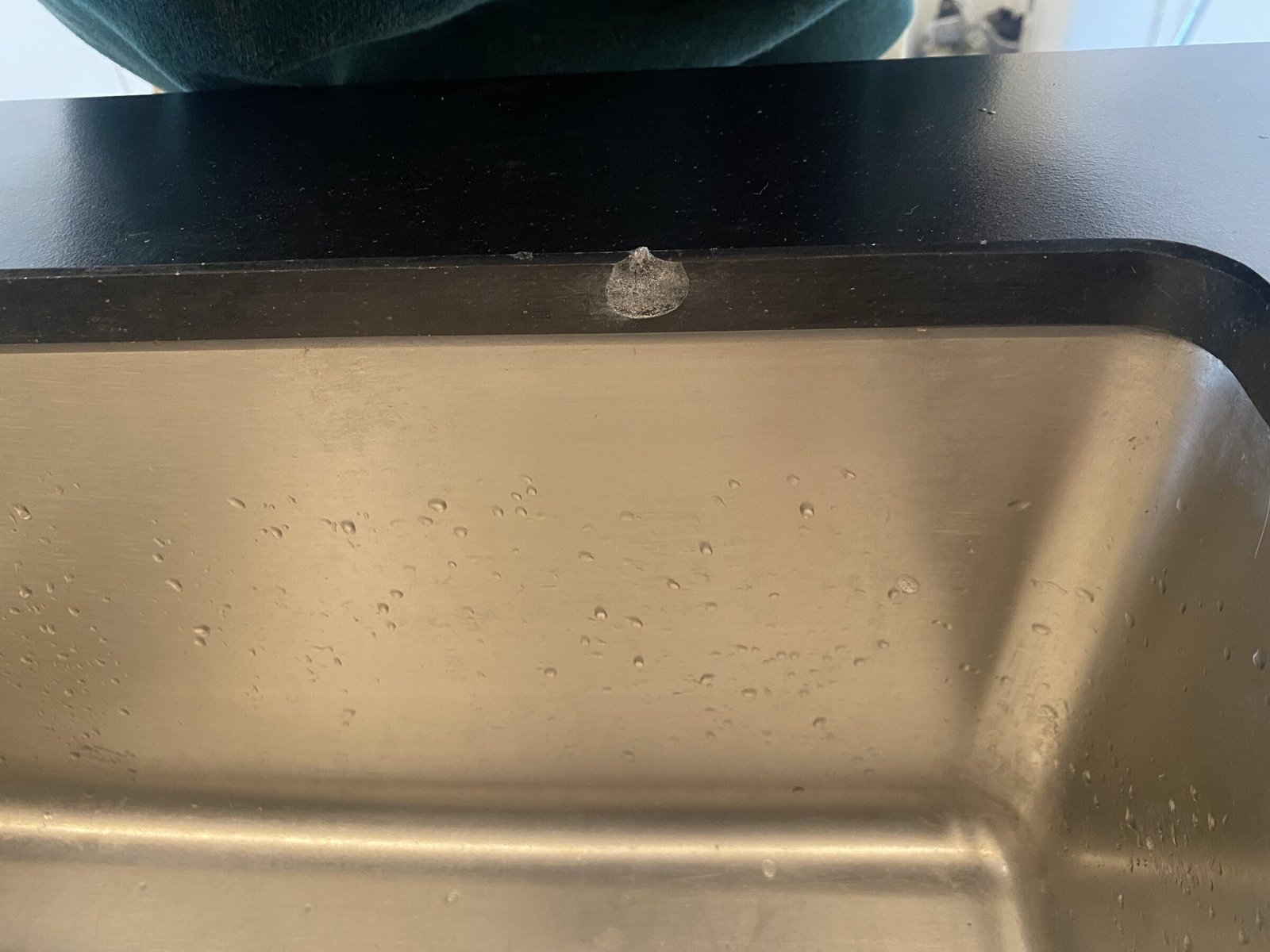 Damaged Marble Kitchen Sink Repair — before restoration